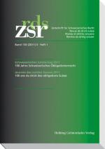 Cover-Bild ZSR 2011 II Heft 1 - Schweizerischer Juristentag 2011