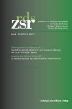 Cover-Bild ZSR Band 131 (2012) II Heft 1 - Schweizerischer Juristentag 2012 / Journée des Juristes Suisses 2012