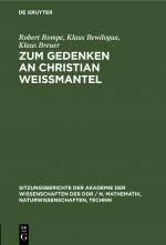 Cover-Bild Zum Gedenken an Christian Weißmantel