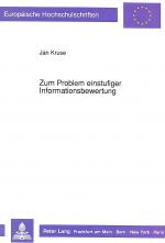 Cover-Bild Zum Problem einstufiger Informationsbewertung