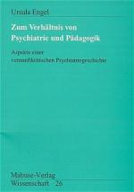 Cover-Bild Zum Verhältnis von Psychiatrie und Pädagogik