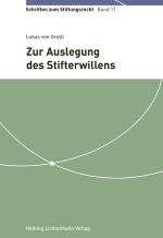 Cover-Bild Zur Auslegung des Stifterwillens