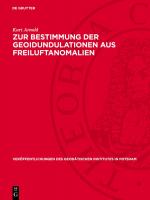 Cover-Bild Zur Bestimmung der Geoidundulationen aus Freiluftanomalien