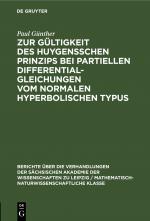 Cover-Bild Zur Gültigkeit des Huygensschen Prinzips bei partiellen Differentialgleichungen vom normalen Hyperbolischen Typus