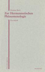 Cover-Bild Zur Hermeneutischen Phänomenologie