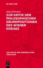 Cover-Bild Zur Kritik der philosophischen Grundpositionen des Wiener Kreises