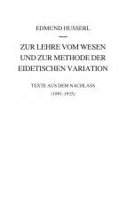 Cover-Bild Zur Lehre vom Wesen und zur Methode der eidetischen Variation