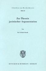 Cover-Bild Zur Theorie juristischer Argumentation.