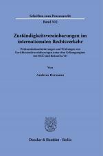 Cover-Bild Zuständigkeitsvereinbarungen im internationalen Rechtsverkehr