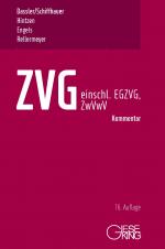 Cover-Bild ZVG -Gesetz über die Zwangsversteigerung und Zwangsverwaltung - einschließlich EGZVG und ZwVwV -