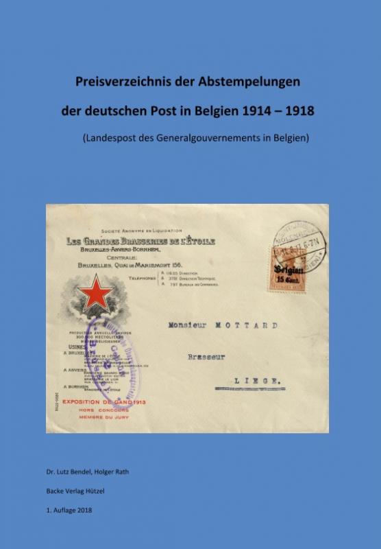 Cover-Bild 1 Preisverzeichnis der Abstempelungen der deutschen Post in Belgien 1914-1918