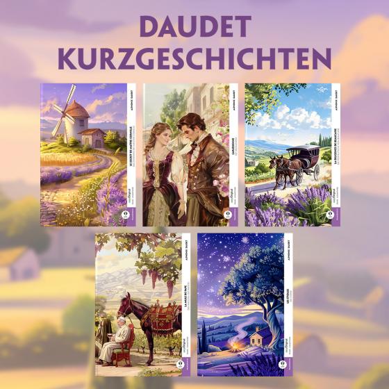 Cover-Bild 5 Daudet Kurzgeschichten (5 Bücher + Audio-Online) - Frank-Lesemethode - Kommentierte zweisprachige Ausgabe Französisch-Deutsch