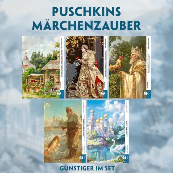 Cover-Bild 5 Puschkins Märchenzauber (5 Bücher + Audio-Online) - Frank-Lesemethode - Kommentierte zweisprachige Ausgabe Russisch-Deutsch