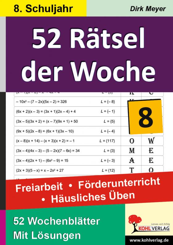 Cover-Bild 52 Rätsel der Woche / Klasse 8