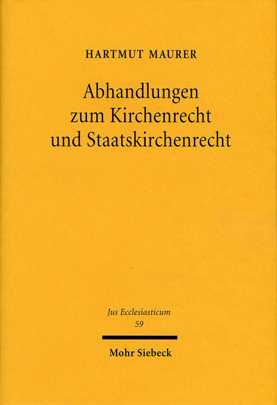 Cover-Bild Abhandlungen zum Kirchenrecht und Staatskirchenrecht