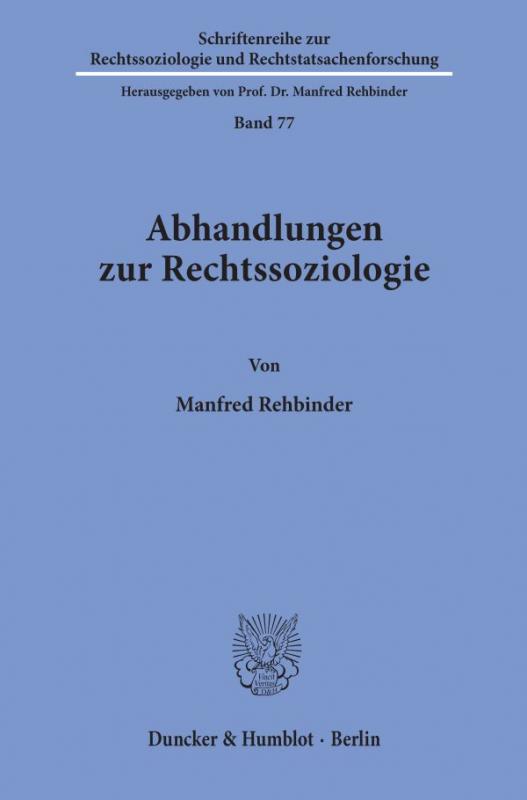 Cover-Bild Abhandlungen zur Rechtssoziologie.