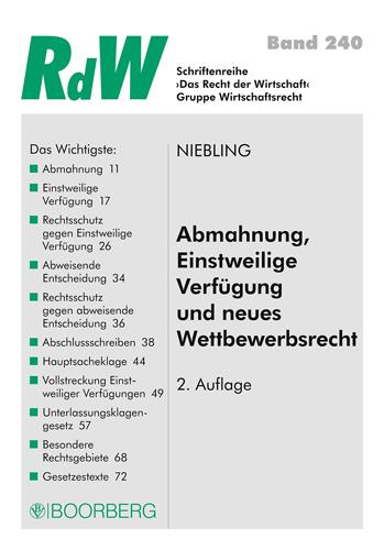 Cover-Bild Abmahnung, Einstweilige Verfügung und neues Wettbewerbsrecht