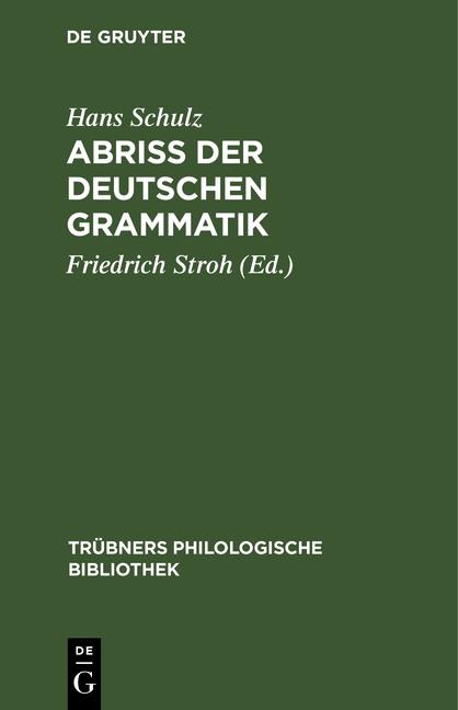 Cover-Bild Abriss der deutschen Grammatik