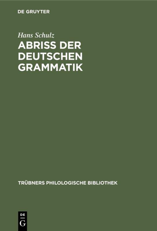 Cover-Bild Abriss der deutschen Grammatik