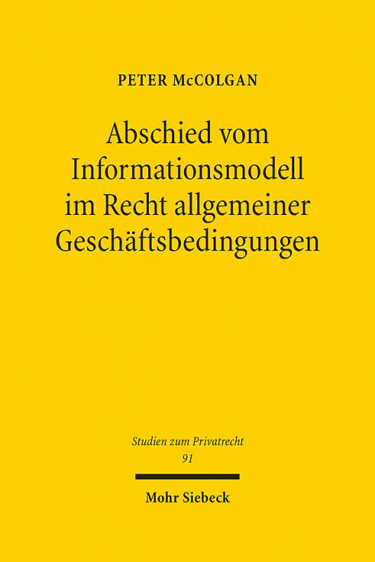 Cover-Bild Abschied vom Informationsmodell im Recht allgemeiner Geschäftsbedingungen
