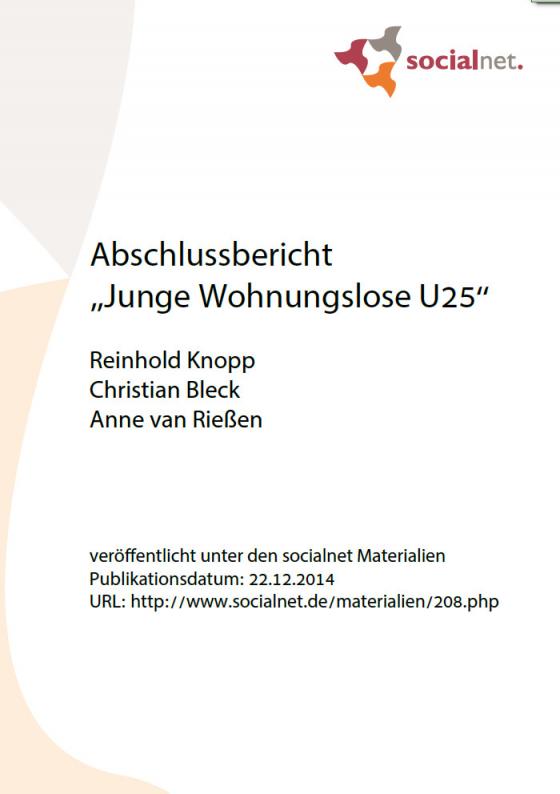 Cover-Bild Abschlussbericht „Junge Wohnungslose U25“