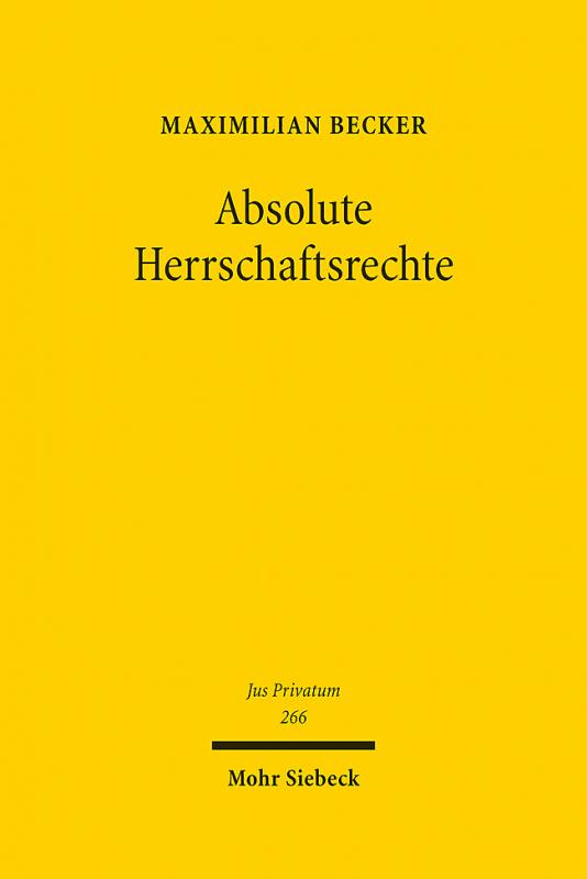 Cover-Bild Absolute Herrschaftsrechte