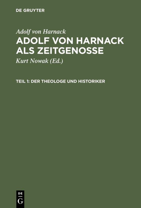 Cover-Bild Adolf von Harnack als Zeitgenosse