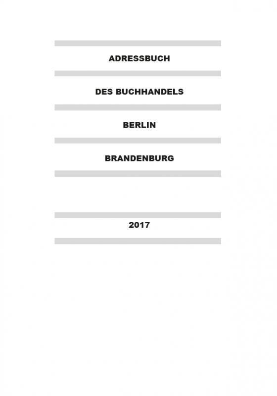 Cover-Bild Adressbuch des Buchhandels Berlin-Brandenburg 2017