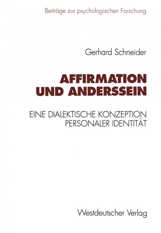 Cover-Bild Affirmation und Anderssein