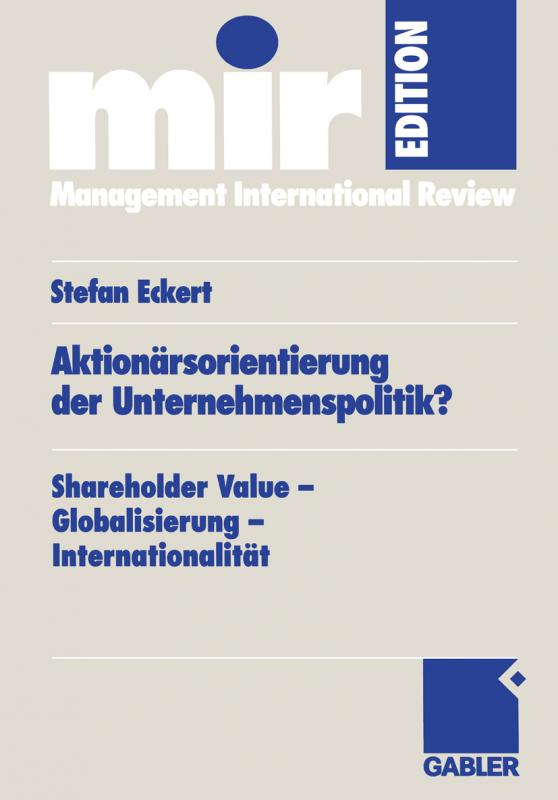 Cover-Bild Aktionärsorientierung der Unternehmenspolitik?