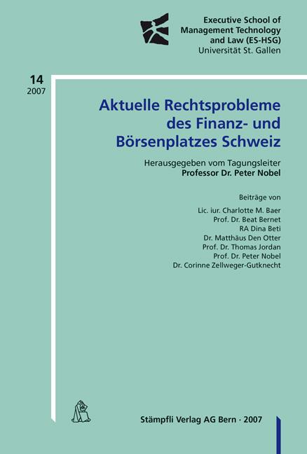 Cover-Bild Aktuelle Rechtsprobleme des Finaz- und Börsenplatzes Schweiz