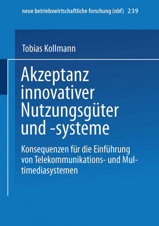 Cover-Bild Akzeptanz innovativer Nutzungsgüter und -systeme