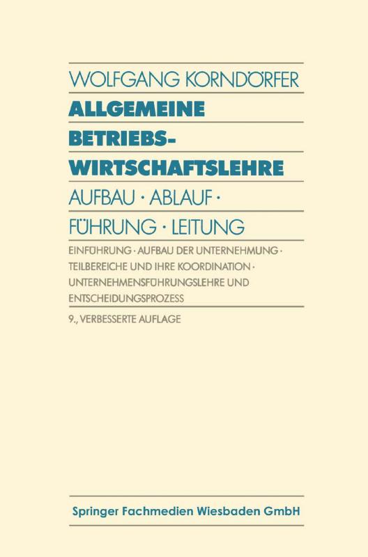 Cover-Bild Allgemeine Betriebswirtschaftslehre