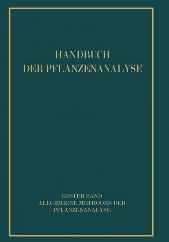 Cover-Bild Allgemeine Methoden der Pflanzenanalyse