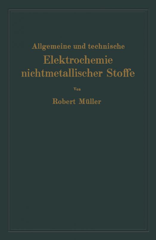 Cover-Bild Allgemeine und technische Elektrochemie nichtmetallischer Stoffe