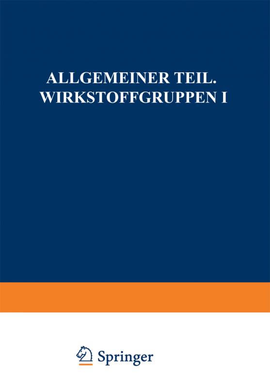 Cover-Bild Allgemeiner Teil. Wirkstoffgruppen I