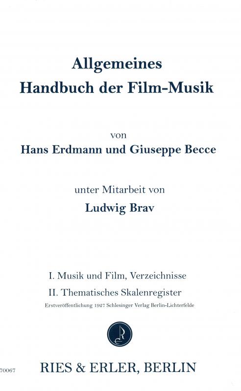 Cover-Bild Allgemeines Handbuch der Filmmusik