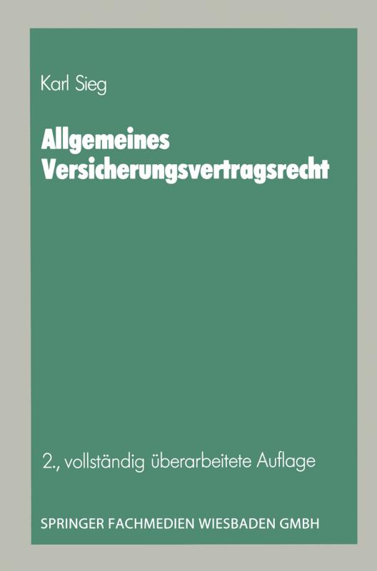 Cover-Bild Allgemeines Versicherungsvertragsrecht