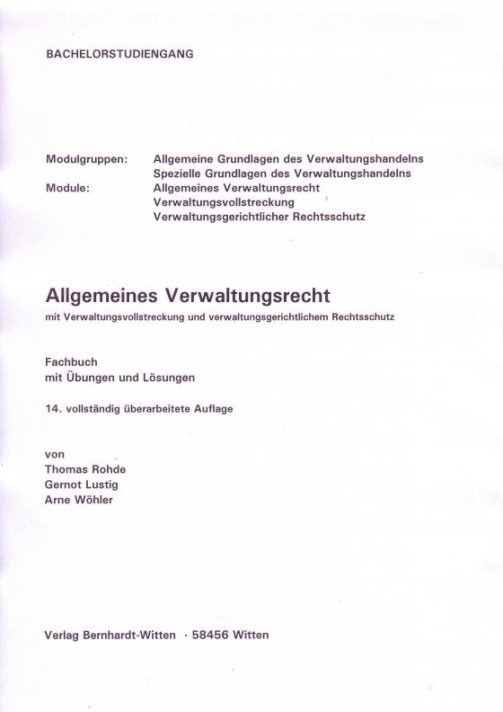 Cover-Bild Allgemeines Verwaltungsrecht mit Verwaltungsvollstreckung und verwaltungsgerichtlichem Rechtsschutz