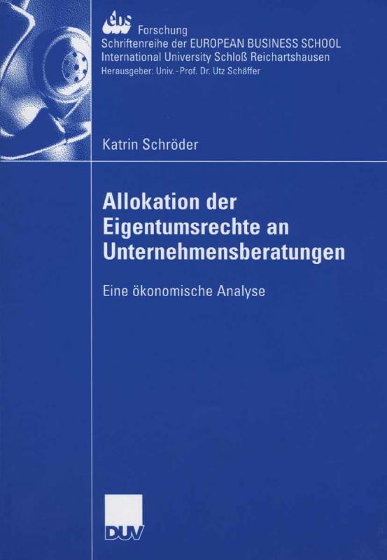 Cover-Bild Allokation der Eigentumsrechte an Unternehmensberatungen