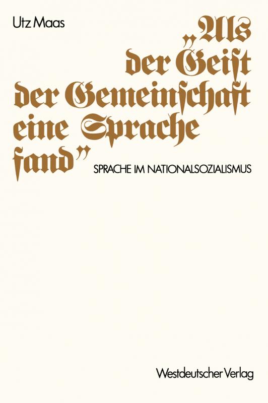 Cover-Bild „Als der Geist der Gemeinschaft eine Sprache fand“