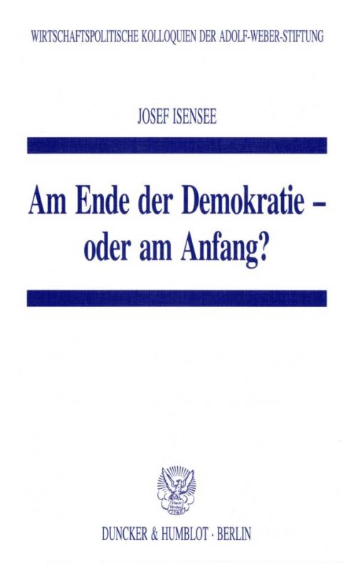 Cover-Bild Am Ende der Demokratie - oder am Anfang?