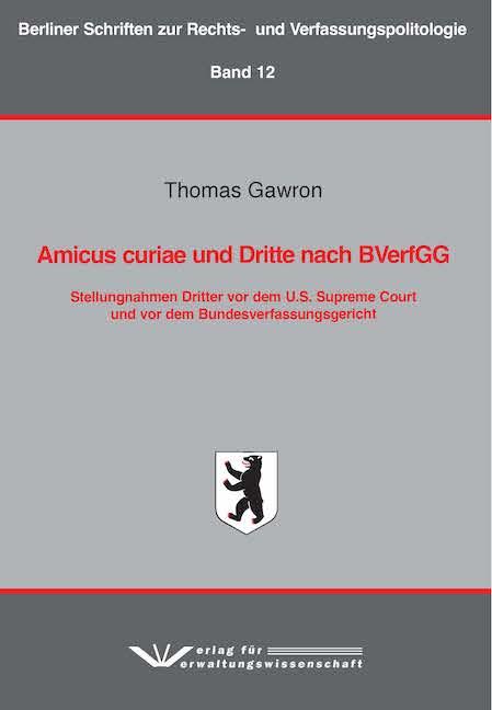 Cover-Bild Amicus curiae und Dritte nach BVerfGG