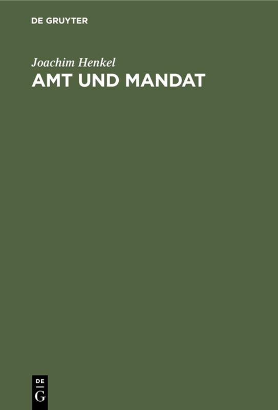 Cover-Bild Amt und Mandat