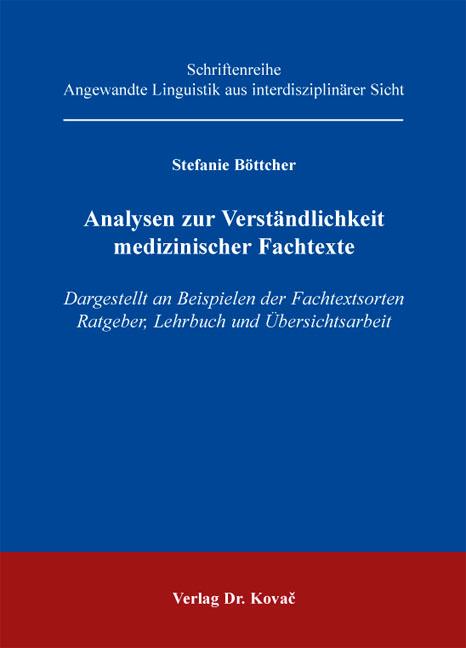 Cover-Bild Analysen zur Verständlichkeit medizinischer Fachtexte