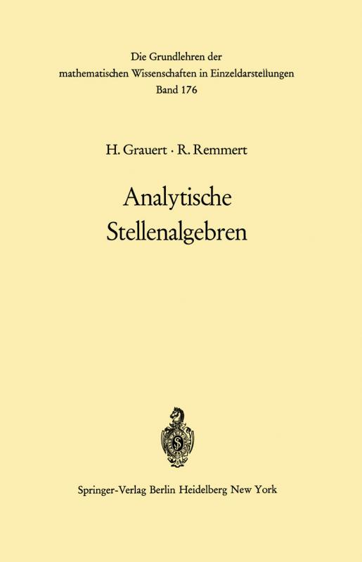 Cover-Bild Analytische Stellenalgebren