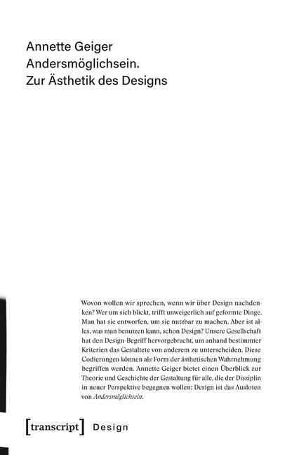 Cover-Bild Andersmöglichsein. Zur Ästhetik des Designs