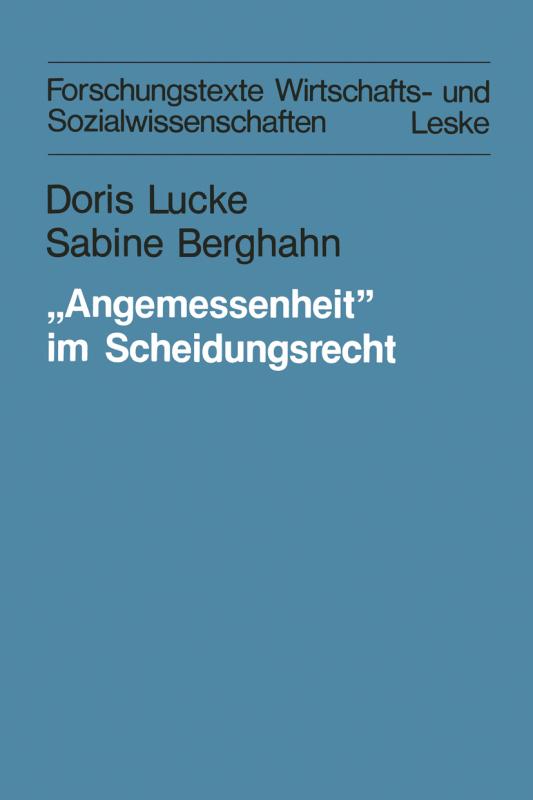 Cover-Bild „Angemessenheit” im Scheidungsrecht