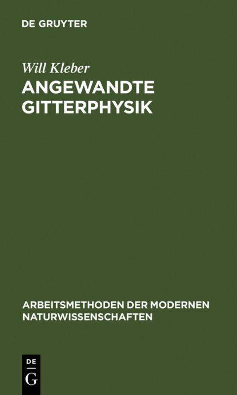 Cover-Bild Angewandte Gitterphysik