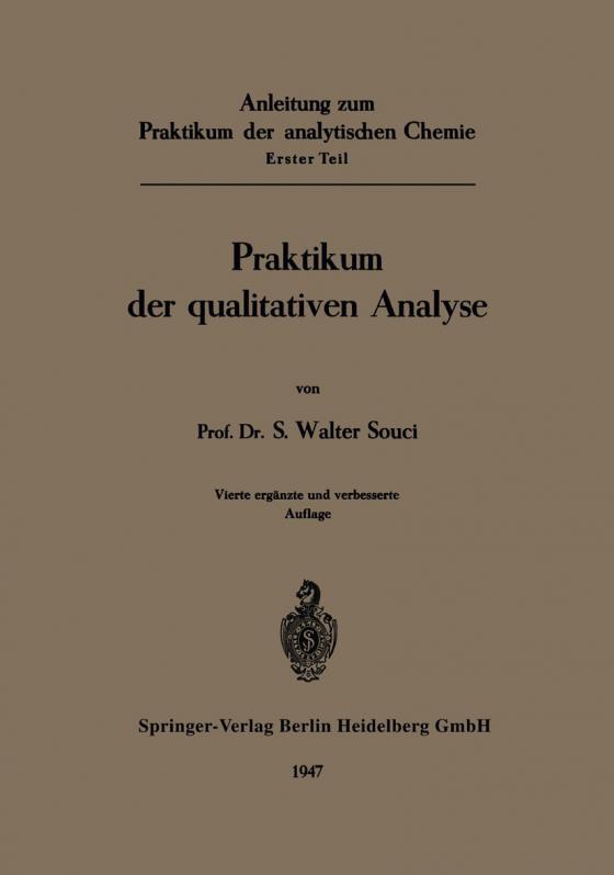 Cover-Bild Anleitung zum Praktikum der analytischen Chemie